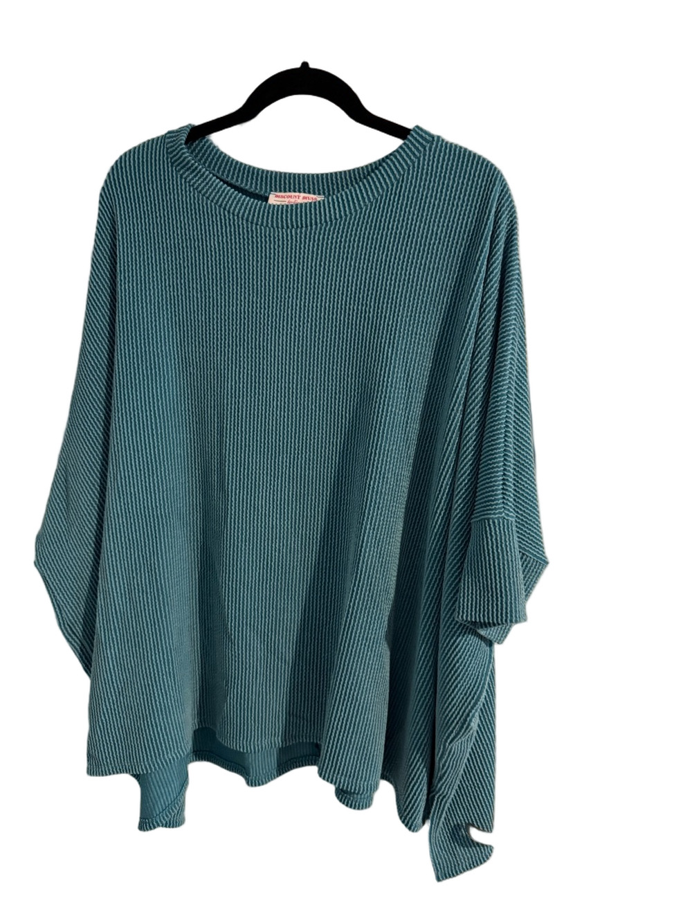 Discount Divas Teal Ribbed Tunic Top – One Size Plus